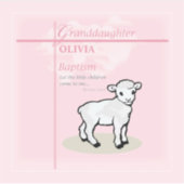 Großtochter Taufe Pink Lamb Personalisiert Aufkleber (Vorderseite)