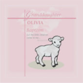 Großtochter Taufe Pink Lamb Personalisiert Aufkleber (Vorderseite)