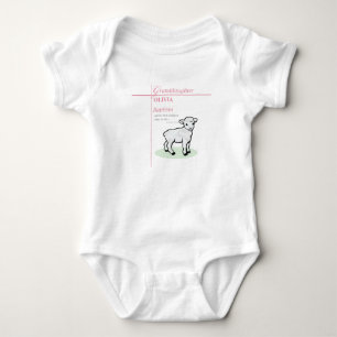 Großtochter Taufe Pink Lamb Personalisiert Baby Strampler