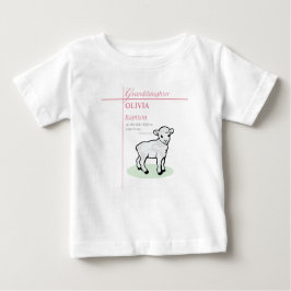 Großtochter Taufe Pink Lamb Personalisiert Baby T-shirt