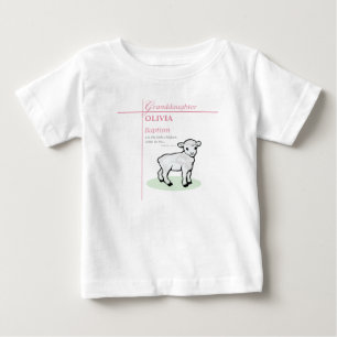 Großtochter Taufe Pink Lamb Personalisiert Baby T-shirt