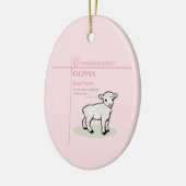 Großtochter Taufe Pink Lamb Personalisiert Keramik Ornament (Links)