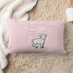 Großtochter Taufe Pink Lamb Personalisiert Lendenkissen