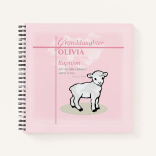 Großtochter Taufe Pink Lamb Personalisiert Notizblock