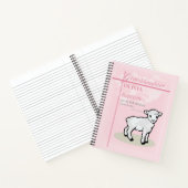 Großtochter Taufe Pink Lamb Personalisiert Notizblock (Innenseite)