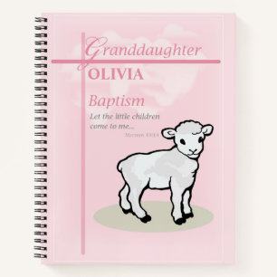 Großtochter Taufe Pink Lamb Personalisiert Notizblock