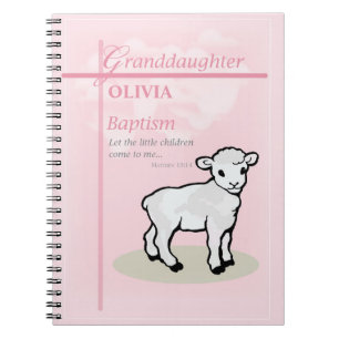 Großtochter Taufe Pink Lamb Personalisiert Notizblock