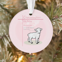 Großtochter Taufe Pink Lamb Personalisiert Ornament