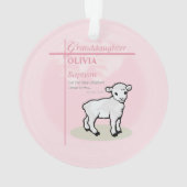 Großtochter Taufe Pink Lamb Personalisiert Ornament (Rückseite)