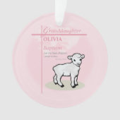 Großtochter Taufe Pink Lamb Personalisiert Ornament (Vorderseite)