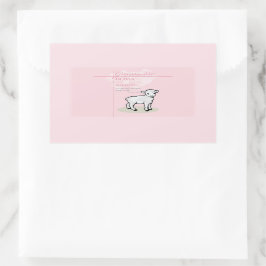 Großtochter Taufe Pink Lamb Personalisiert Rechteckiger Aufkleber