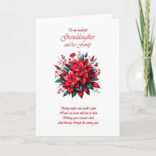 Großtochter und Familie Weihnachten Poinsettias
