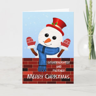 Großtochter und ihr Partner Weihnachten Snowman