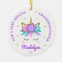 Großtochter Unicorn Purple Blumen Personalisiert