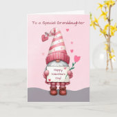 Großtochter Valentinstag Gnome mit Herz Karte (Gelbe Blume)