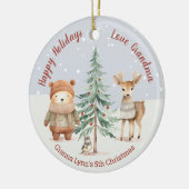 Großtöchter Weihnachtswaldtiere Keramik Ornament (Links)