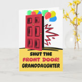 Großtochter zum Geburtstag die Haustür schließen Karte (Gelbe Blume)