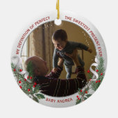 Großvater 1. Weihnachts-Klassik Silver Pflanze Rah Keramik Ornament (Hinten)