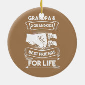 Großvater 2 Enkel beste Freunde Enkel Keramik Ornament (Hinten)