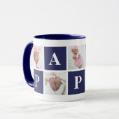 Großvater 5 Foto Collage Papa Tasse (Vorderseite Links)