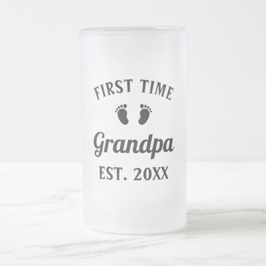 Großvater Abuelo Nonno Gramps Erstmalige Opa Mattglas Bierglas (Mittel)