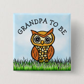 Großvater als Eule-Baby-Dusche Button (Vorderseite)