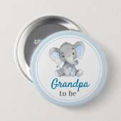 Großvater als Großvater Kinderdusche Elefant Button (Vorne & Hinten)