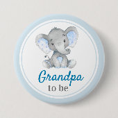 Großvater als Großvater Kinderdusche Elefant Button (Vorderseite)