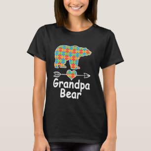 Großvater-Bär-Puzzleteil Autismus-Bewusstsein Fami T-Shirt