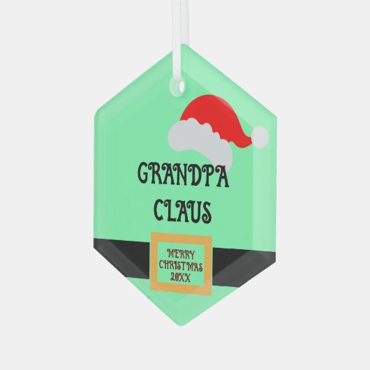 "Großvater Claus" drucken Personalisiert Opa Ornament Aus Glas (Vorderseite Links)
