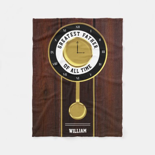 Großvater Clock Bester Vater aller Zeiten Fleecedecke (Vorderseite)