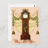 Großvater Clock Holly Mistletoe Bell Postkarte (Vorne/Hinten)