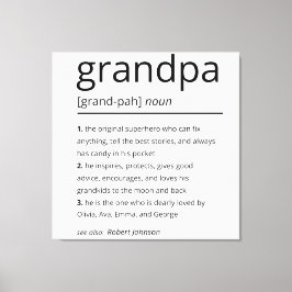 Großvater Definition, individuelles Großvategenetz Leinwanddruck