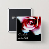Großvater der Braut-Rosa-Rose Identifikation. Button (Vorne & Hinten)