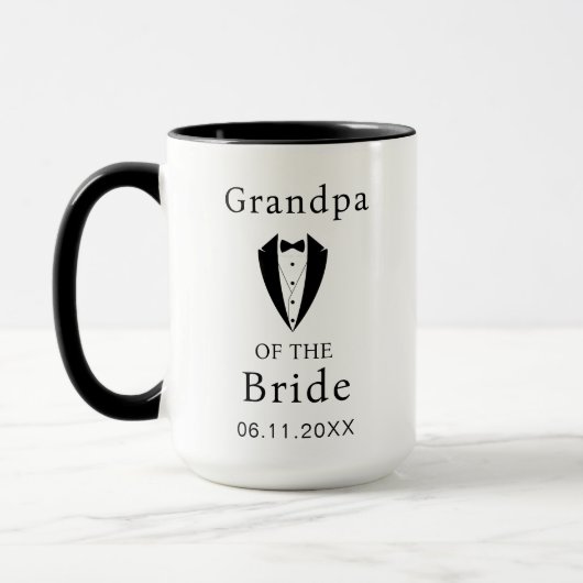 Großvater der Braut Vielen Dank für Ihre Hochzeit  Tasse (Links)