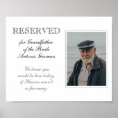 Großvater der Brautdenkmal-Foto Hochzeit Poster (Vorne)