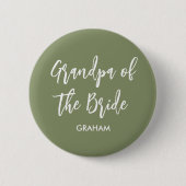 Großvater der Bride Sage Green White Button (Vorderseite)
