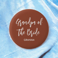 Großvater der Bride Terracotta Wedding Button