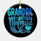 Großvater der Geburtstagsmädchenfamilie Keramik Ornament (Hinten)