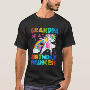 Großvater der Geburtstagsprinzessin Unicorn Rainbo T-Shirt