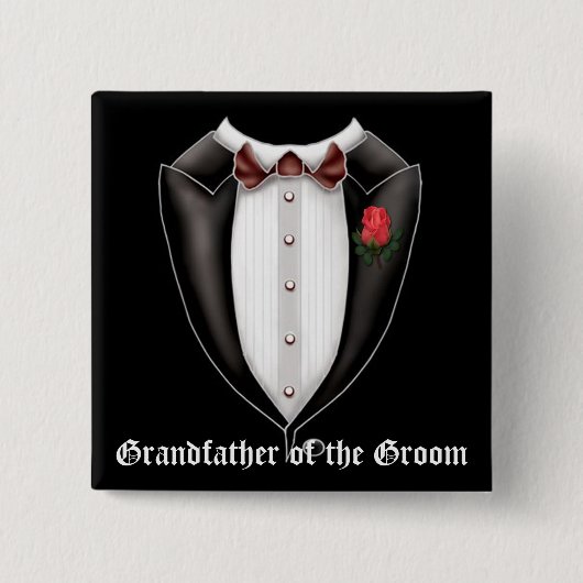 Großvater der Groom Tuxedo-Taste Button (Vorderseite)
