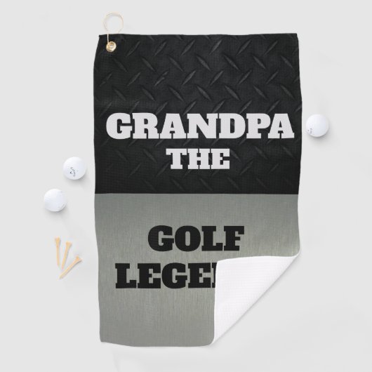 Großvater der Legend Funny Smack Talk Schwarzes Si Golfhandtuch (Insitu)