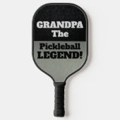 Großvater der legendäre Funny Smack Talk Schwarzes Pickleball Schläger (Rückseite)