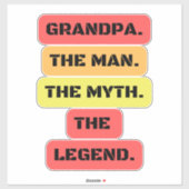 Großvater der Mann der Mythos der Legende Aufkleber (Blatt)