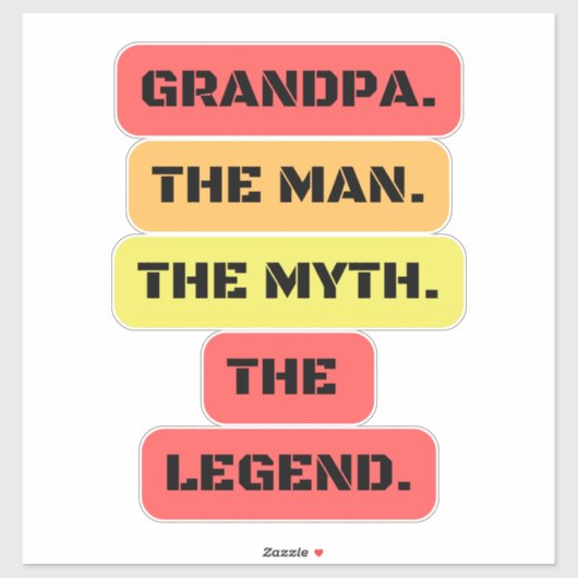 Großvater der Mann der Mythos der Legende Aufkleber (Blatt)