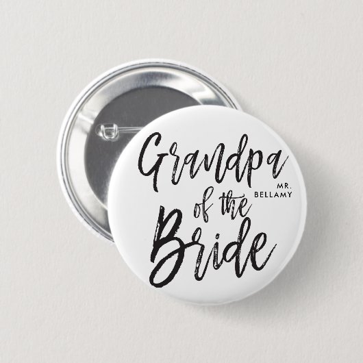 Großvater der Skript-Hochzeit der Braut-| Button (Vorne & Hinten)