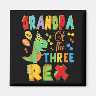 Großvater des 3. Rex 3. Geburtstags-Junge Dinosaur Magnet