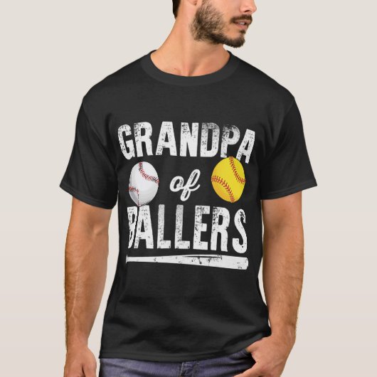 Großvater des Ballers Shirt Baseball Softball  (Vorderseite)