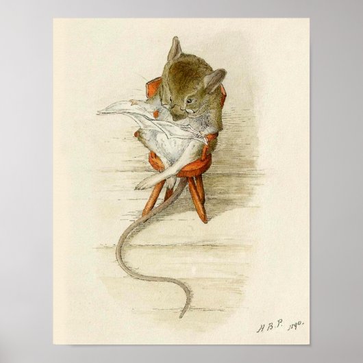 Großvater Dormouse Reading Newspapier Poster (Vorne)