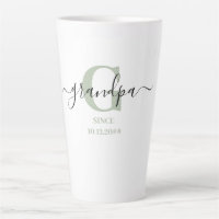 Großvater Elegant Schrift Monogramm Silber Grün